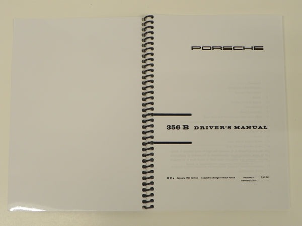 New) 356 BT6 Driver's Manual - 1962-63 - AASE Sales