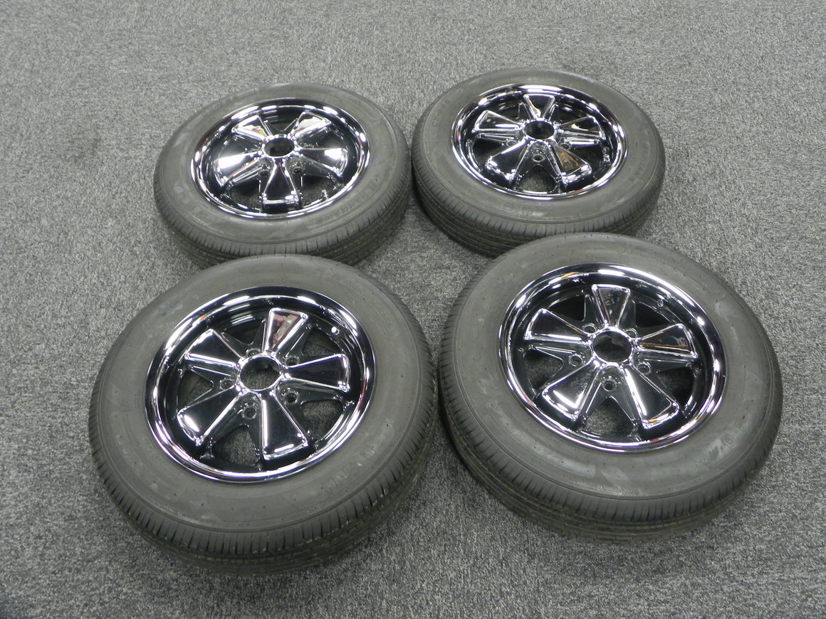 (Used) Complete Set of 4.5j and 5.5j x 15 Polished Fuchs Wheels