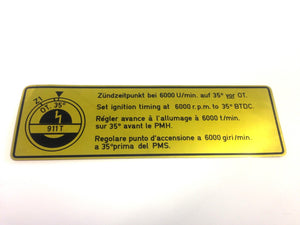 (NOS) 911 T Timing Decal - 1969-73