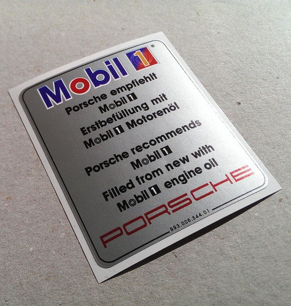 New) 993 Silver Mobil Air Cleaner Decal - 1994-98 - AASE Sales