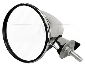 (New) Polished Bullet Mirror w/ Flat Lens - 1 Bolt