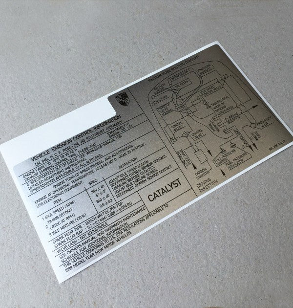 New) 944 Emission Decal - 1989 - AASE Sales