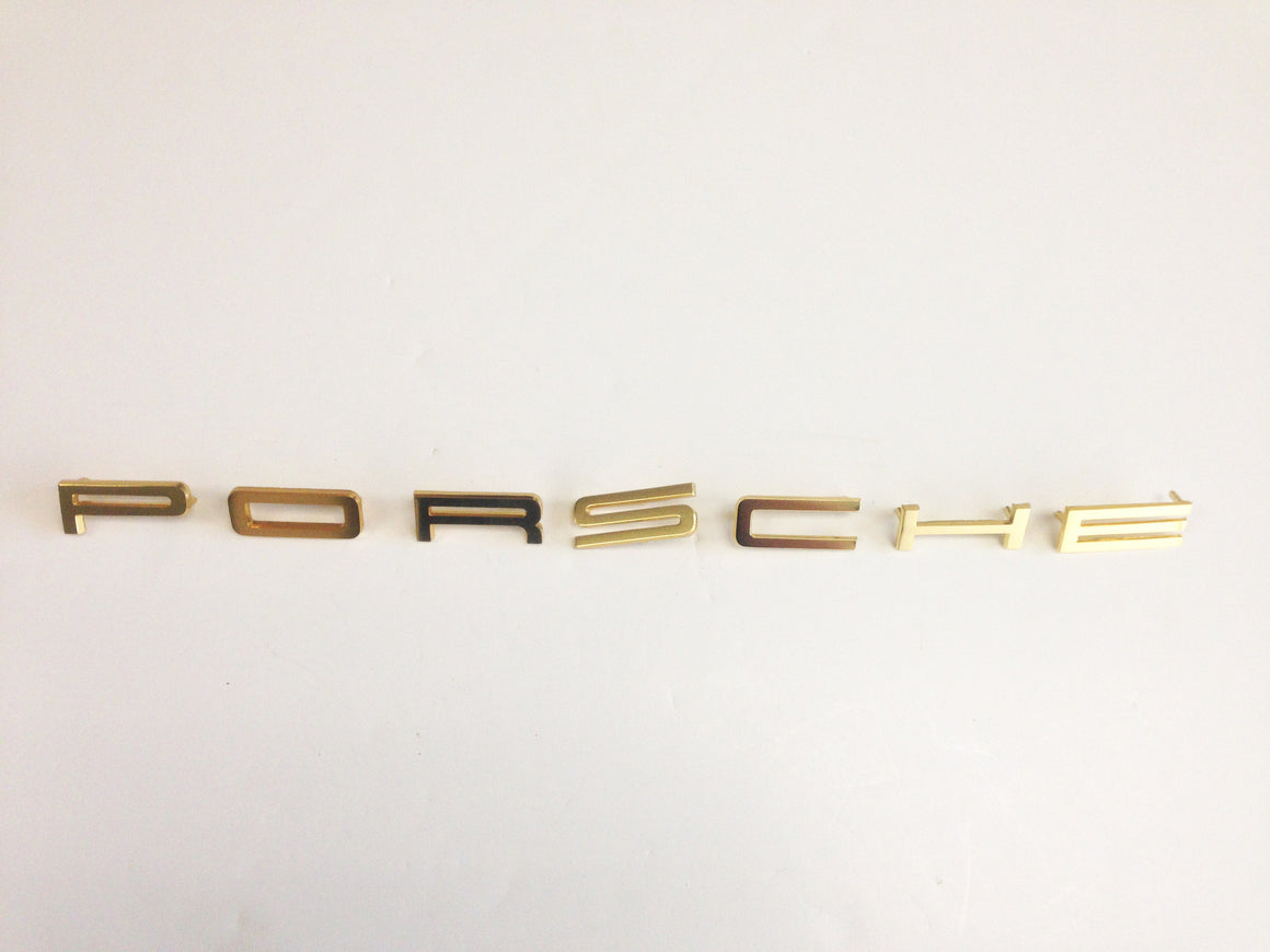 (New) 911/904/914 Gold "Porsche" Emblem - 1964-76