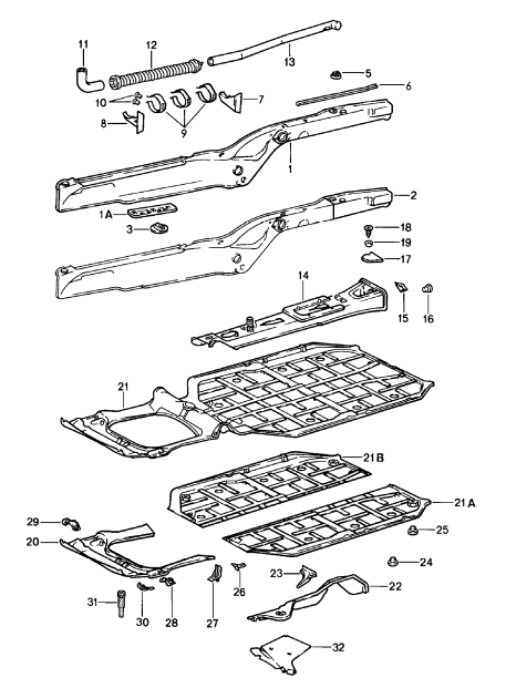 New) 911/912 Transmission Tunnel Cover - 1965-89 - AASE Sales
