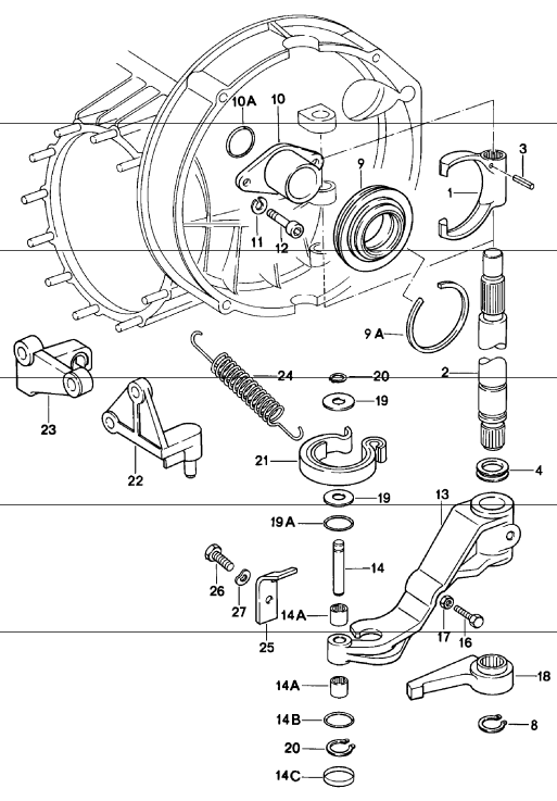 New) 911 915 Transmission Clutch Release Bearing Shaft Seal - 1974