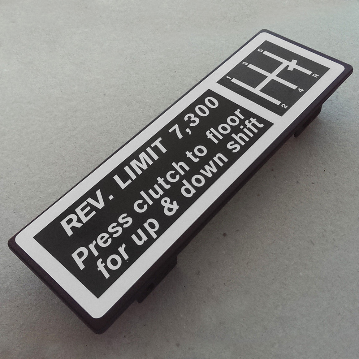 (New) 911 IROC/RSR Radio Delete Plate Rev. Limit 7300 RPM - 1965-77