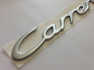 (New) 993 Silver "Carrera" Engine Lid Emblem - 1995-98