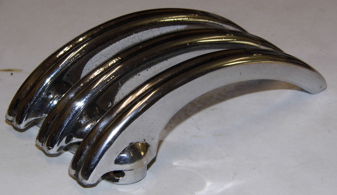 (Used) 356 A/B/C Used Double Ribbed Groove Chrome Door Handle-1955-65