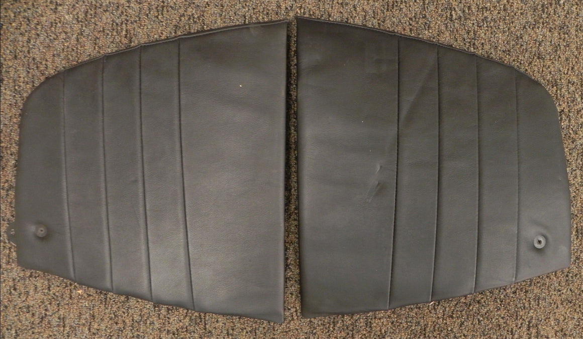 (Used) 356 Cabriolet Soft Top Interior Quarter Panel Pair with Black Leather Covers 1957-65