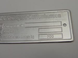 356 B Chassis ID Plate - 1960-63