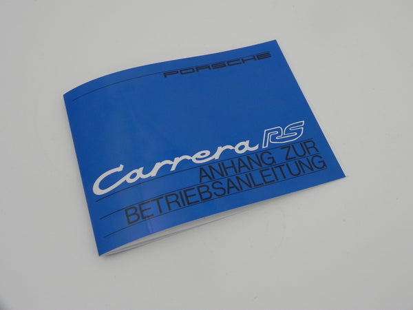 New) 911 German Carrera RS Supplement Manual - 1973 - AASE Sales