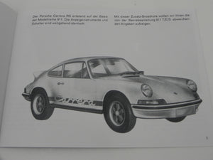 (New) 911 German Carrera RS Supplement Manual - 1973