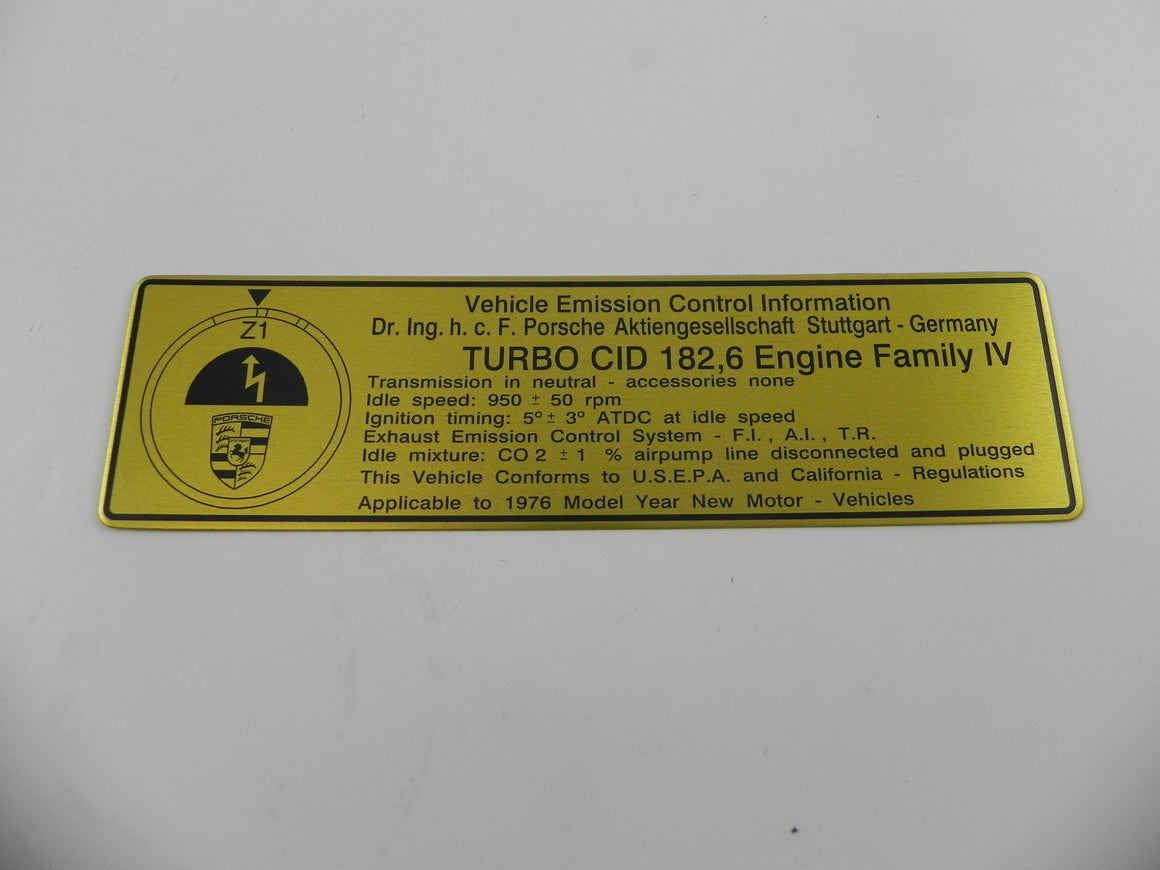 (New) 930 USA Exhaust Timing Sticker - 1975-77