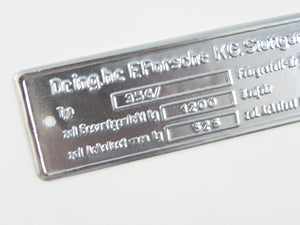 356 Steel Chassis ID Plate - 1950-65