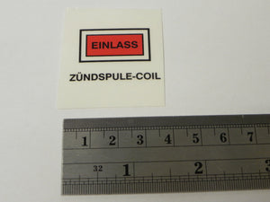 (New) 356/912 Einlass Red/ Black Lettered Oil Filter Canister Decal - 1955-69