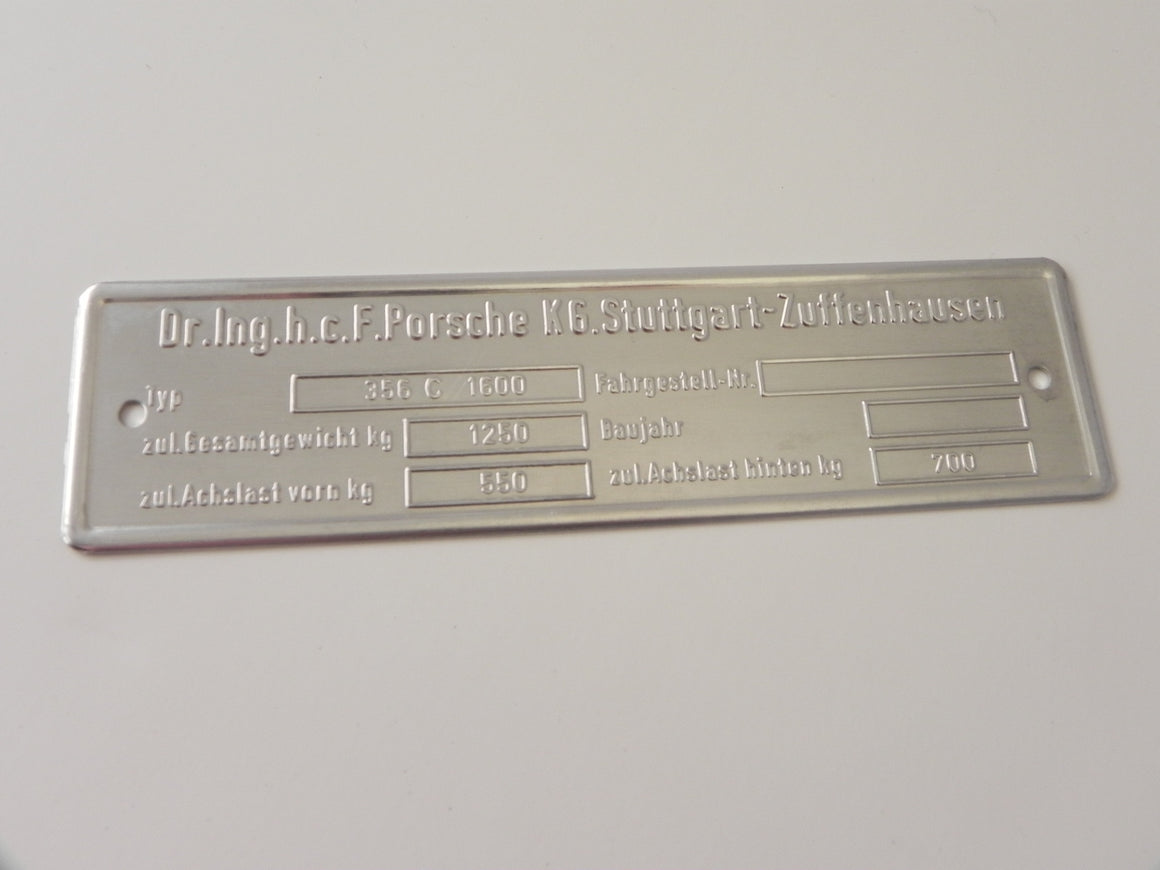 356 C Chassis ID Plate - 1964-65