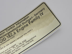(New) 930 USA/CAN Exhaust Timing Sticker - 1975-77