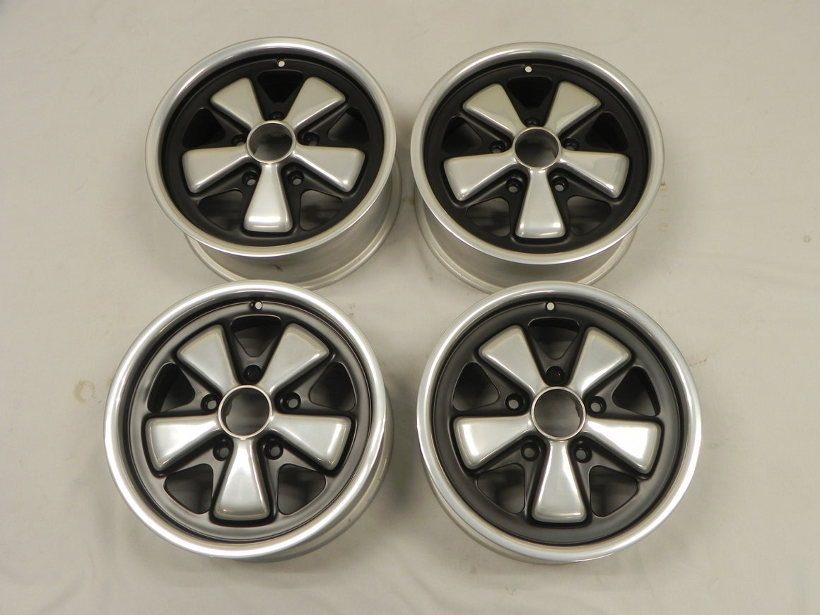 (Refinished) 911/912 Complete Set of Late 6j x 15 Forged Alloy Flat Six Fuchs Wheel - 1965-89