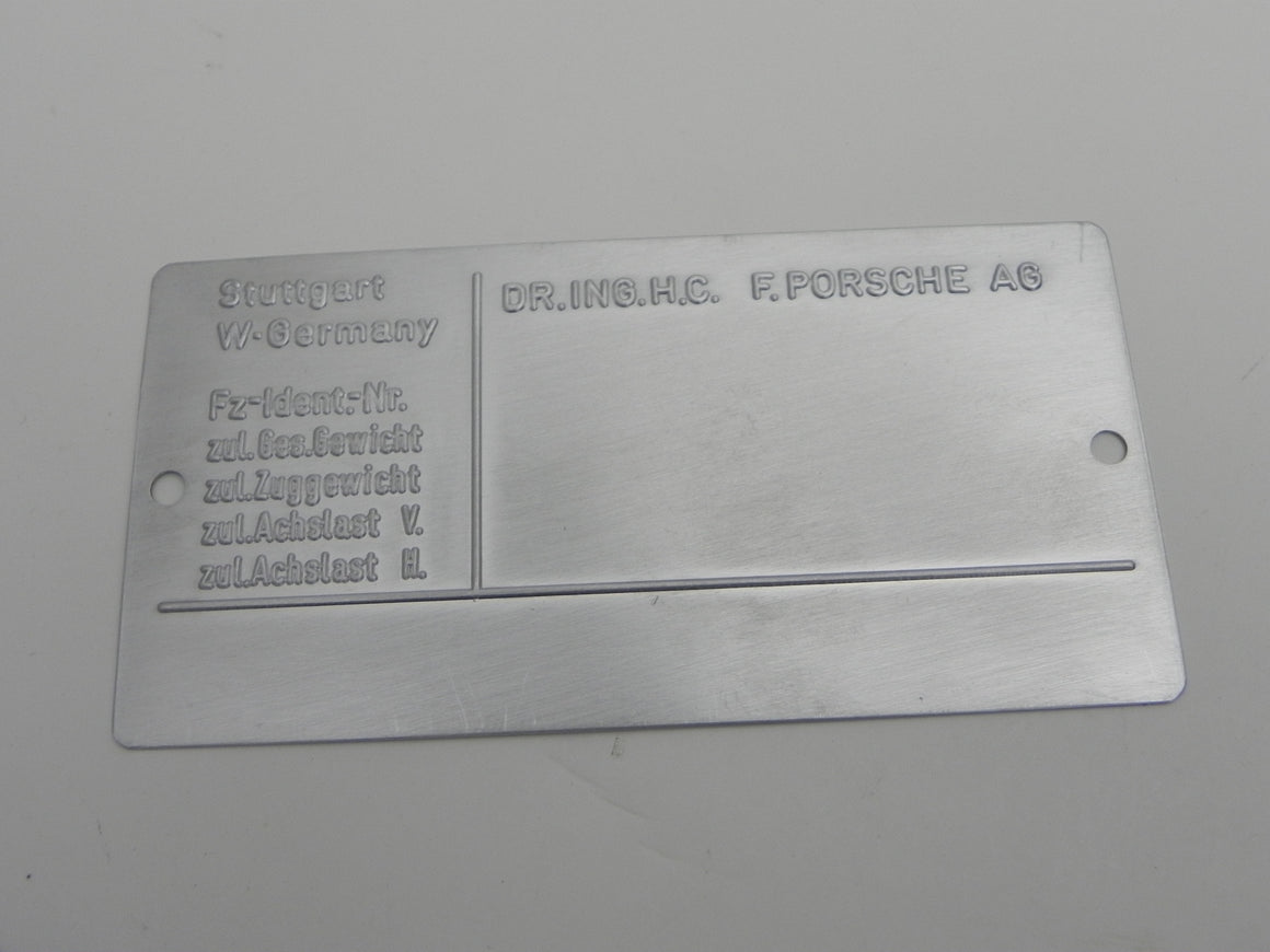 Late European Chassis Identification Plate