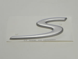 (New) Satin Aluminum Emblem: "S" - 2006-08