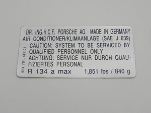 (New) 911 A/C Decal 1989-98