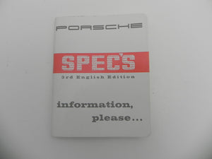 (New) 356 Porsche Spec's Booklet