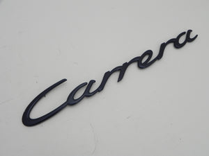 (Used) Original 996 Blue Metallic "Carrera" Engine Lid Emblem - 1999-2004