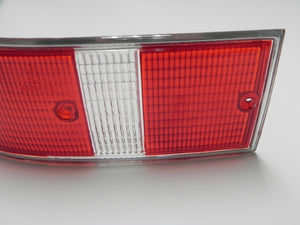 (New) 911/912 Left Side USA Red/White Taillight Lens with Silver Trim - 1969-72