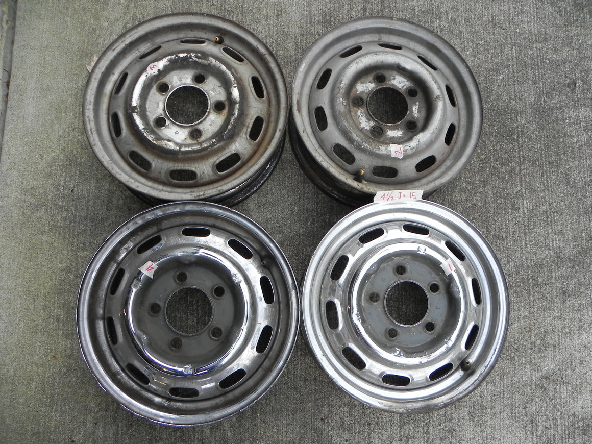 (Used) 356/911/912  4, 1/2 J x 15 Steel Disc Brake Wheels