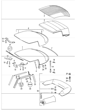(New) 356 Cabriolet Top Pad Kit 1957-65