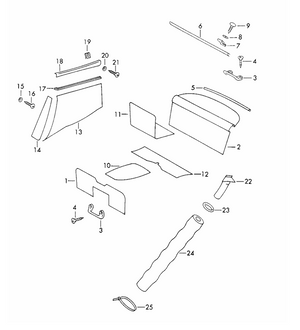 (New) 911/912 Coupe Rear Package Shelf Steel Ornamental Strip - 1965-71