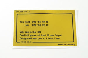 (New) 911 Carrera 3.2L Engine Bay Decal Set - 1984-86