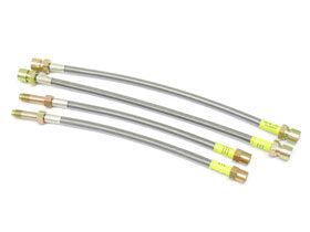 (New) 911/993 Brake Hose Set Steel Braided with Clear Protective Jacket - 1995-98