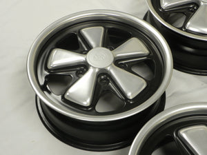 (Original) Complete Set of 4 Early 6j x 15 Forged Alloy Flat Six Fuchs Wheels - 1965-89