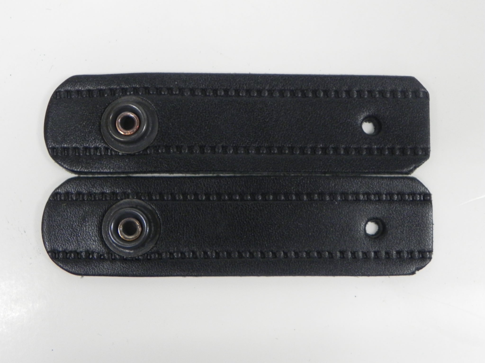 (New) 911/912/930 Pair of Leather Rear Seat Strap Extension Sets Black/Natural - 1976-93