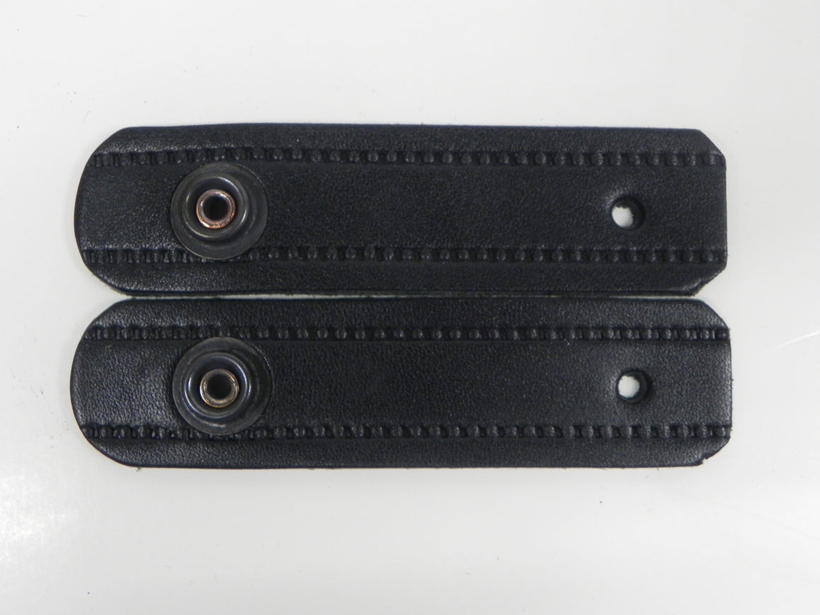 (New) 911/912/930 Pair of Leather Rear Seat Strap Extension Sets Black/Natural - 1976-93