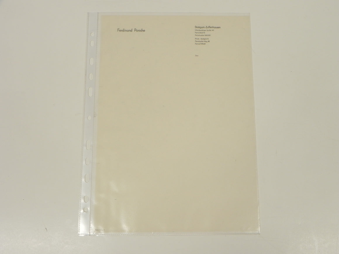 (NOS) Original Ferdinand Porsche Blank Letterhead