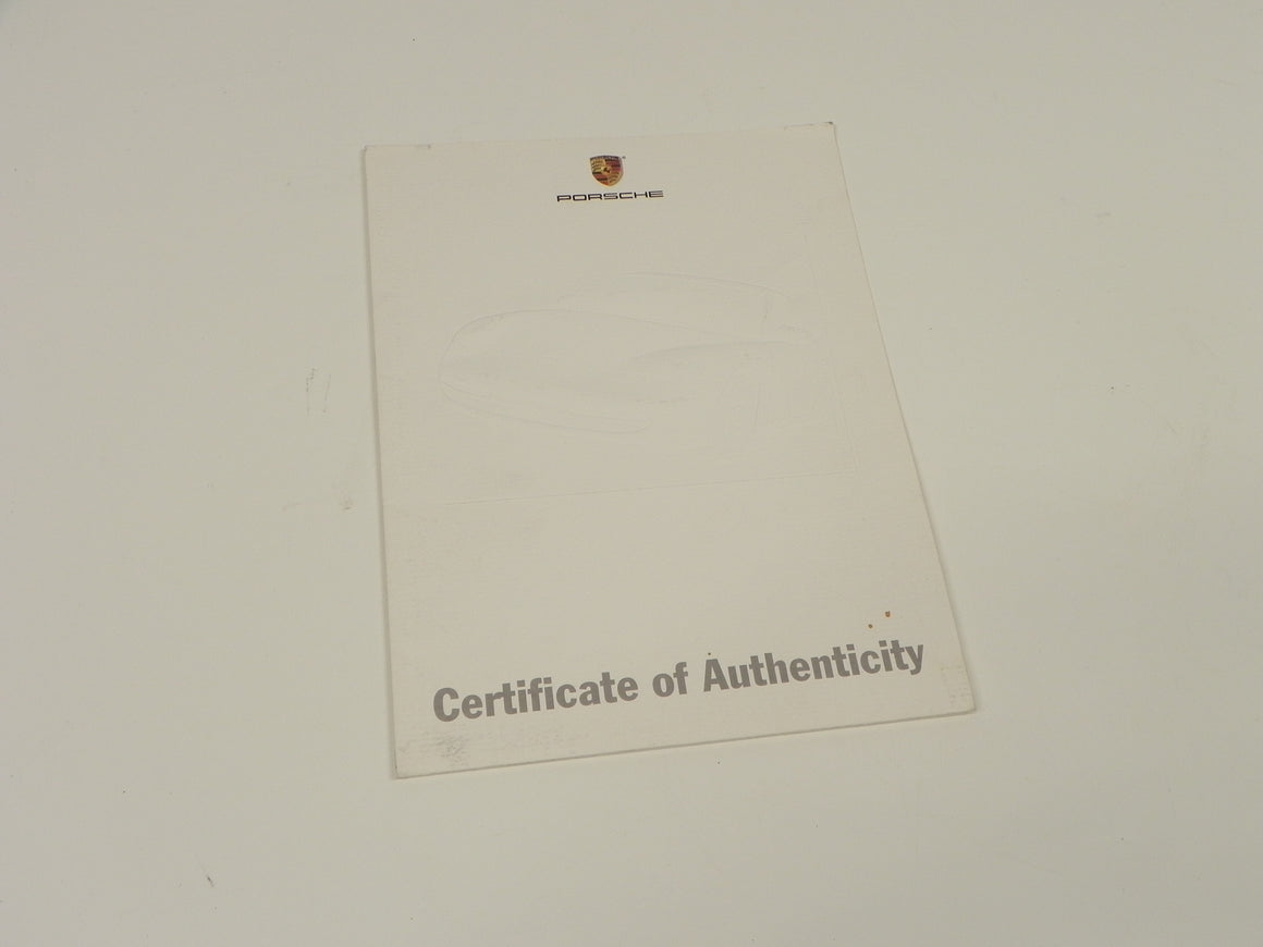(Original) Porsche Certificate of Authenticity Folder Cover