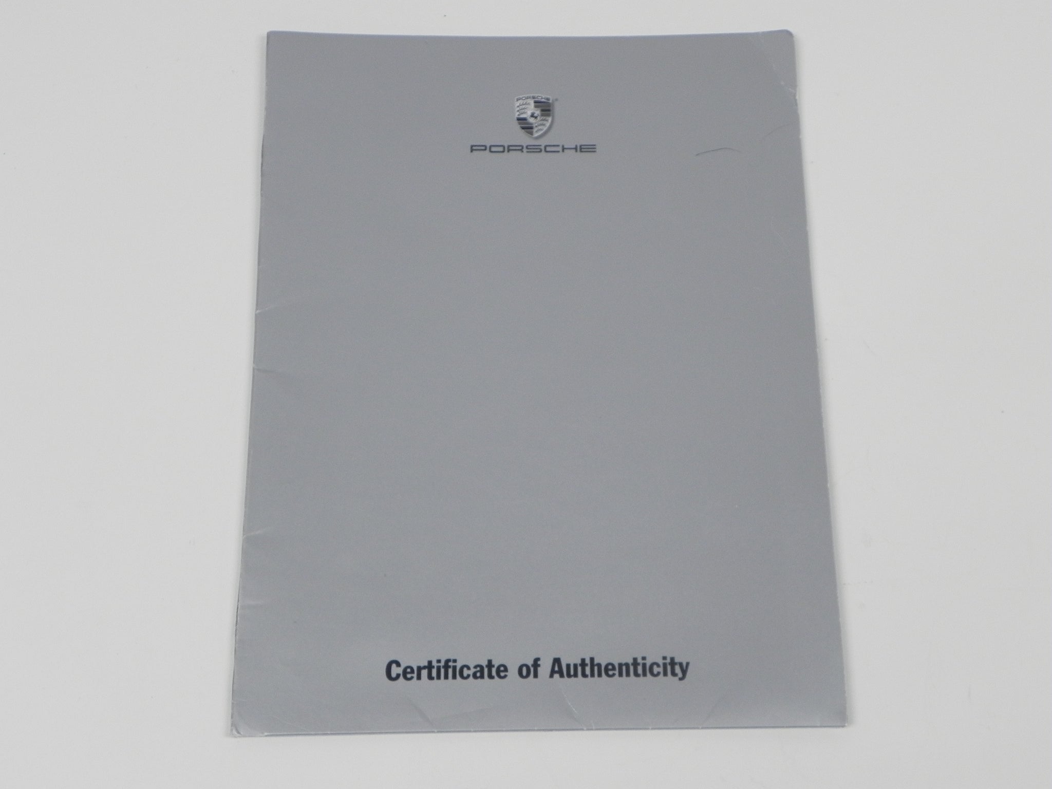 (Original) Porsche Certificate of Authenticity Folder Cover