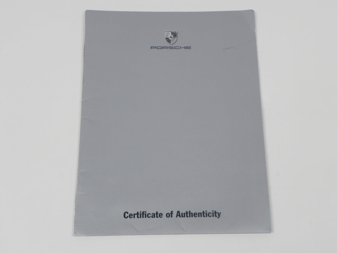 (Original) Porsche Certificate of Authenticity Folder Cover