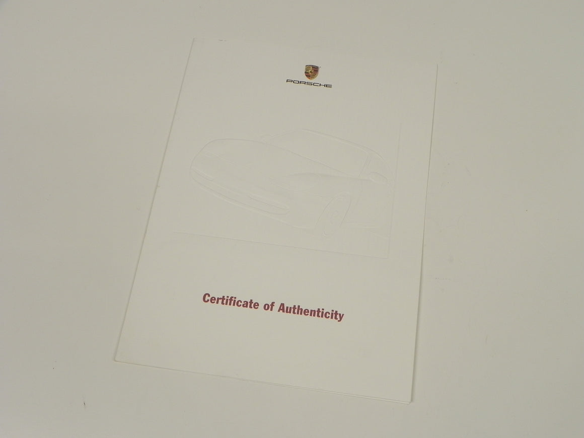 (Original) Porsche Certificate of Authenticity Folder Cover