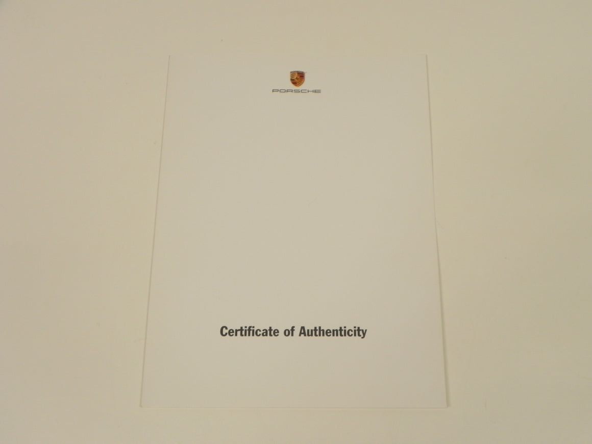 (Original) Porsche Certificate of Authenticity Folder Cover