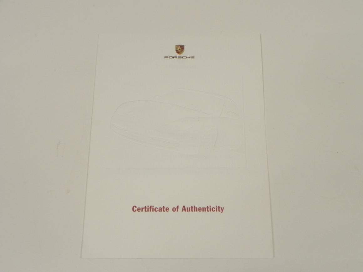(Original) Porsche Certificate of Authenticity Folder Cover