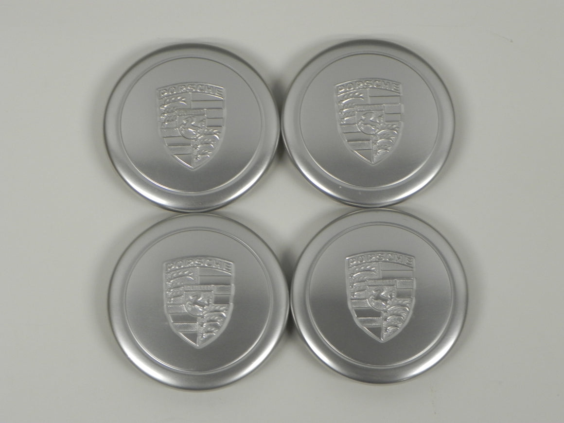 (Refinished) 911/930/944 Set Of 4 Silver Center Cap with Ring Clip w/o Access Holes - Fuchs Wheel - 1974-89