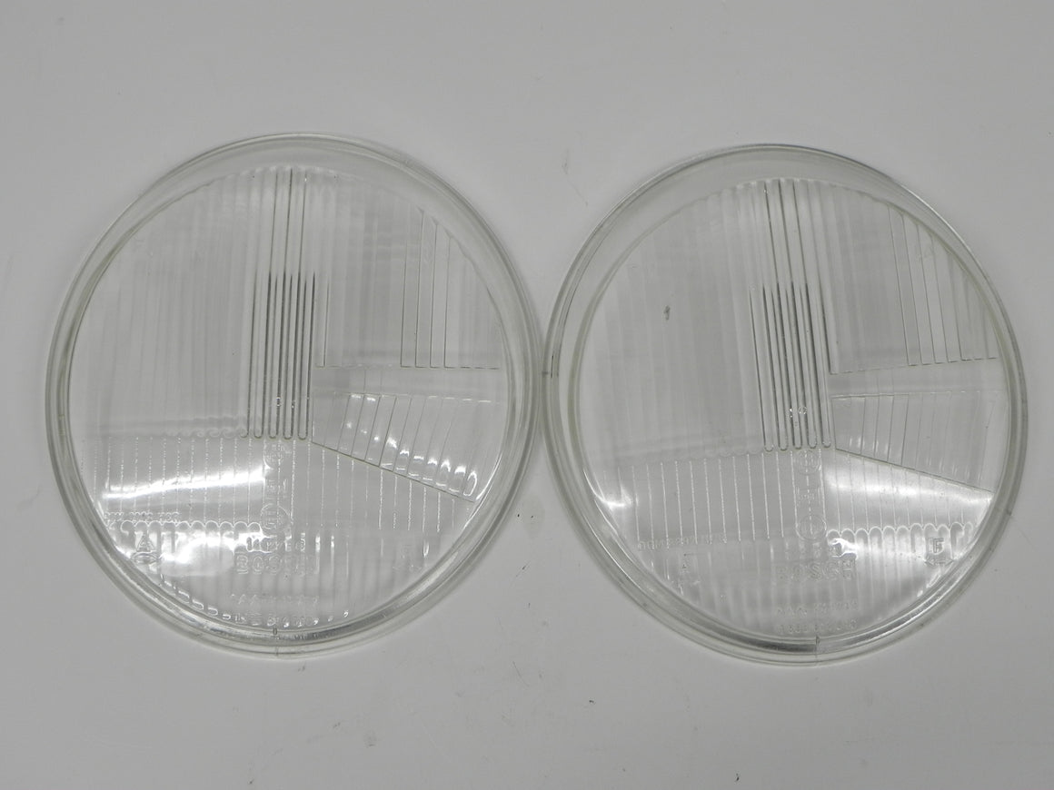 (Used) 911/912 Pair Of Bosch H1 Clear Asymmetrical Headlight Lens - 1967-70