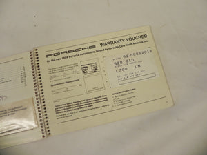 (Original) 911/924/928/944 Warranty and Maintenance Manual - 1986