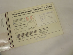(Original) 911/924/928/944 Warranty and Maintenance Manual - 1986