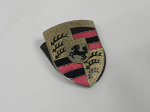 (Used) 911 Porsche Hood Crest Emblem with Maroon Bars - 1975-94