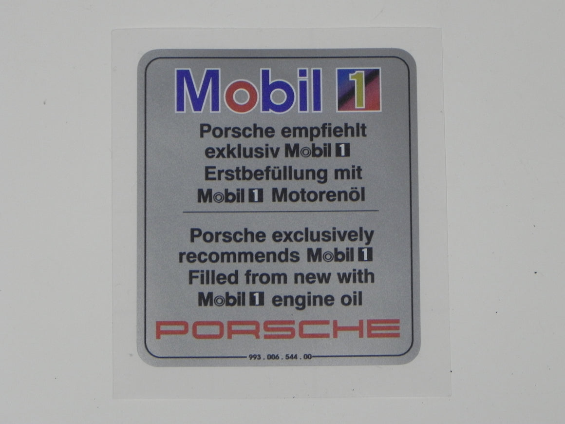 (New) 993 Silver Exclusively Mobil Air Cleaner Decal - 1994-98