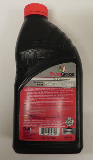 (New) 20 w 50 Brad Penn High Performance Oil - The Green Oil -  Contains High Levels of Zinc / Phosphorous